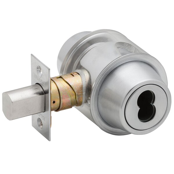 Single Cylinder with Interior Rose Deadbolt, SFIC Less Core, US26D